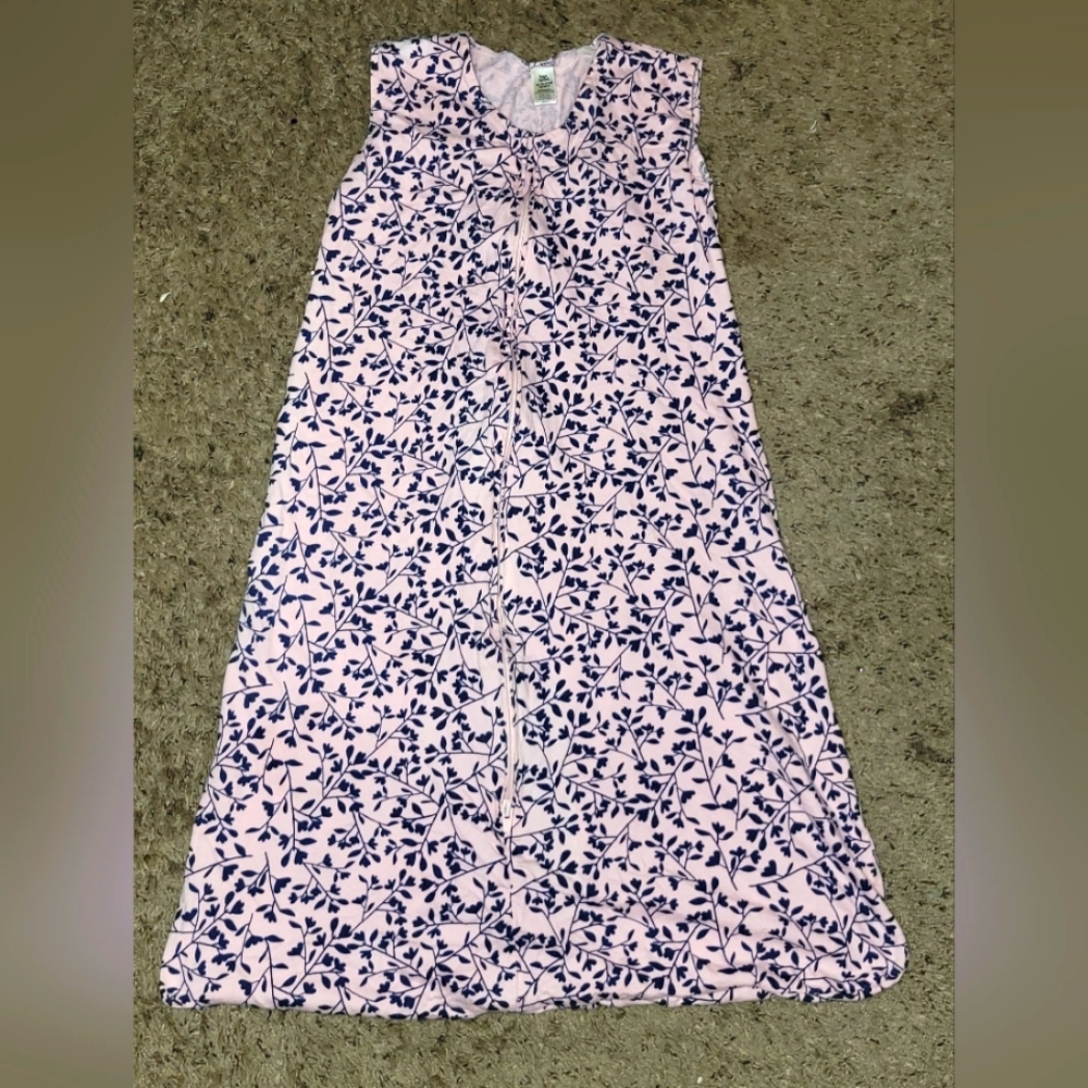 Yoga Sprouts Floral Pink and Blue Sleeveless Sleepsack With Zipper SIZE XL